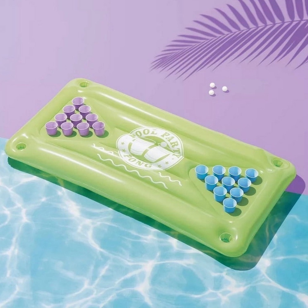 Sun Squad Pool Pong Float Bright Green BEER PONG POOL GAMES